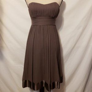 NWT To The Max Gorgeous Strapless Silk Dress Mist Taupe 4